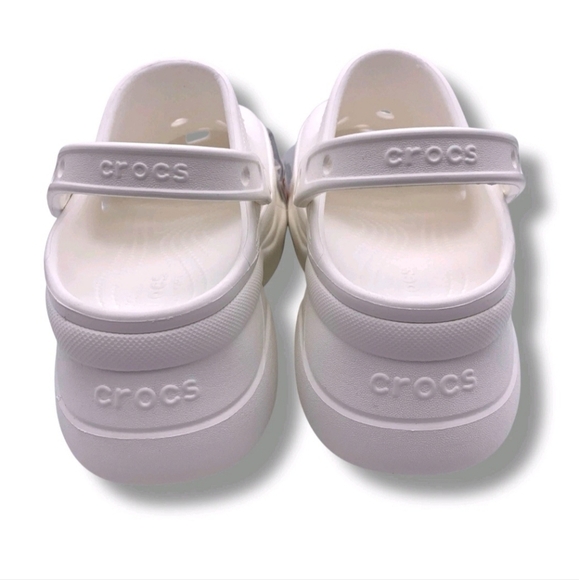 NEW Crocs Women's Classic Bae Clogs Platforms White Size 9W Ionic Comfort - Picture 7 of 10